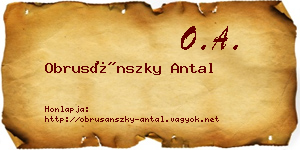 Obrusánszky Antal névjegykártya
