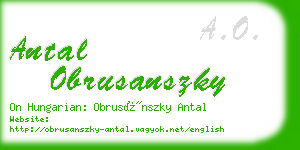 antal obrusanszky business card